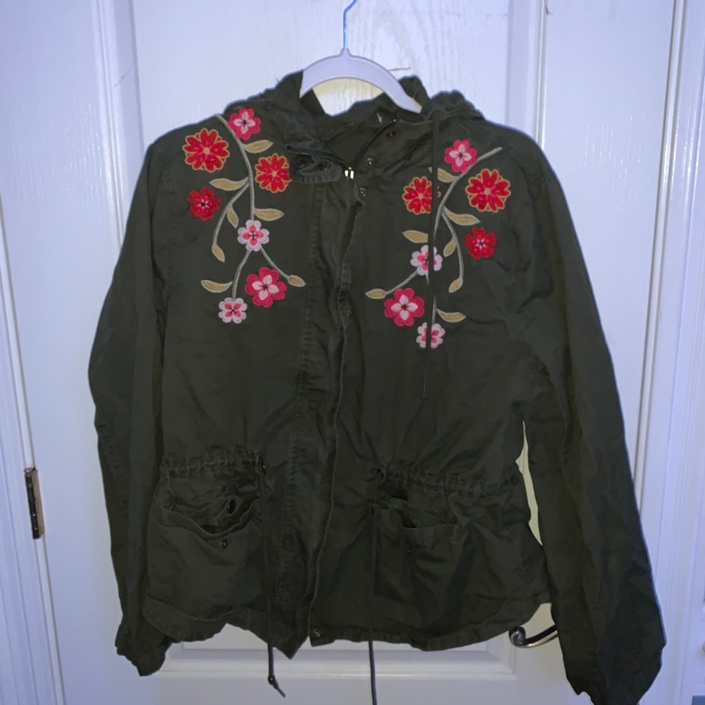 Green Jacket With Flowers